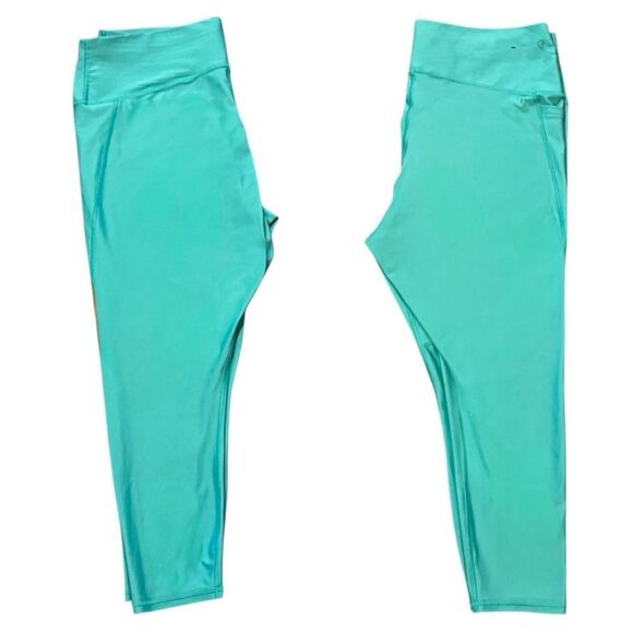 Under Armour UA Teal/Green HeatGear High No-Slip Waistband Ankle Leggings 2X - Picture 8 of 11